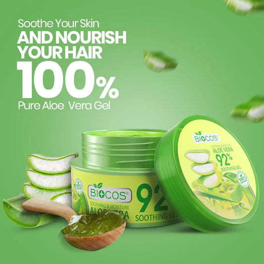 Aloe Vera Soothing Gel 92% – Hydrating, Calming & Healing Gel for Burns, Scrapes & Irritated Skin – 120gm
