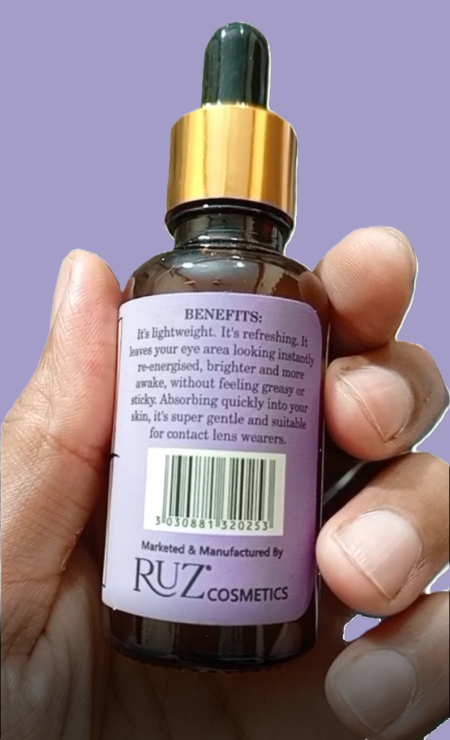Eye Glow Serum by RUZ Cosmetics – Brightening & Refreshing Eye Care (30ml)