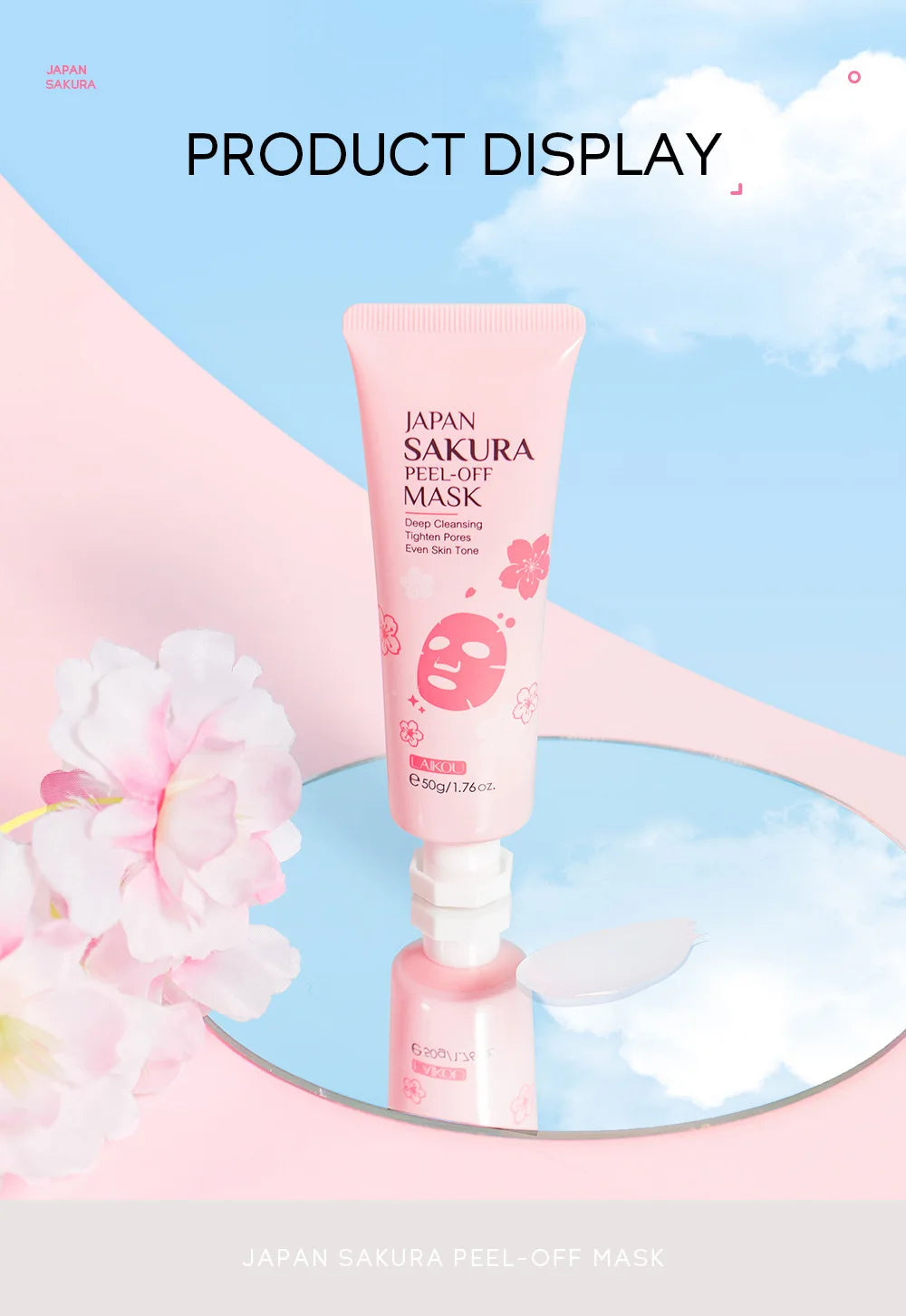 LAIKOU 24K Gold Sakura Peeling Face Mask – Anti-Wrinkle, Whitening & Blackhead Removal (50g)