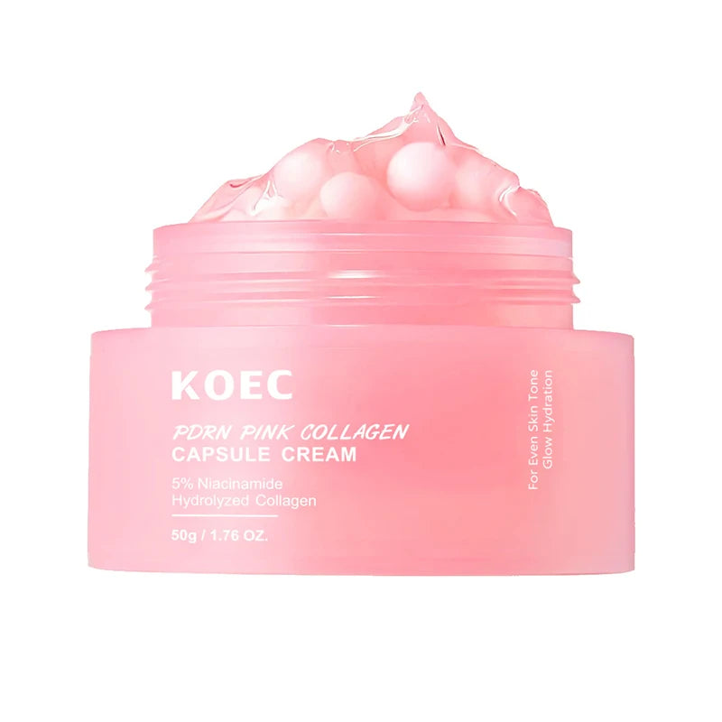 Vitamin C Capsule Face Cream – Collagen & Niacinamide Moisturizer Gel for Hydrating & Firming Skin