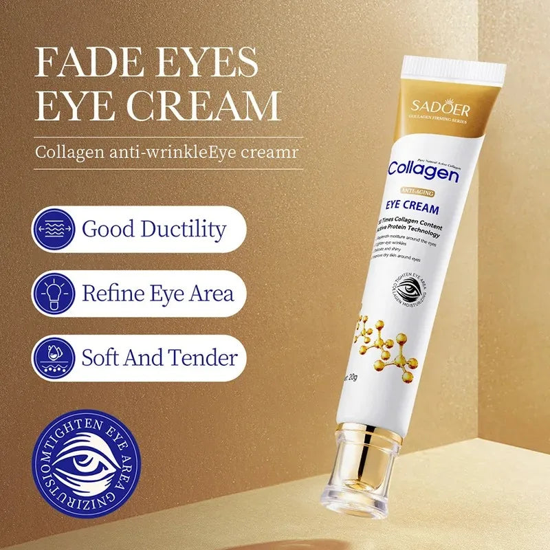 SADOER Collagen Eye Cream – Anti Dark Circles, Puffiness & Firming Moisturizing Eye Treatment (20g)