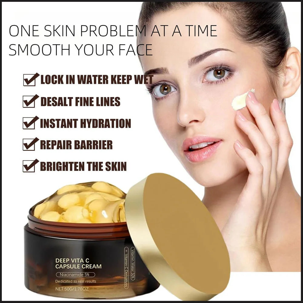 Deep Vitamin C Golden Capsule Face Moisturizer – Hydrating & Whitening Cream