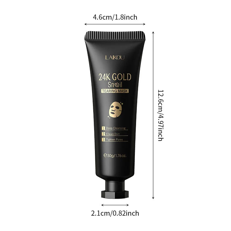 LAIKOU 24K Gold Sakura Peeling Face Mask – Anti-Wrinkle, Whitening & Blackhead Removal (50g)