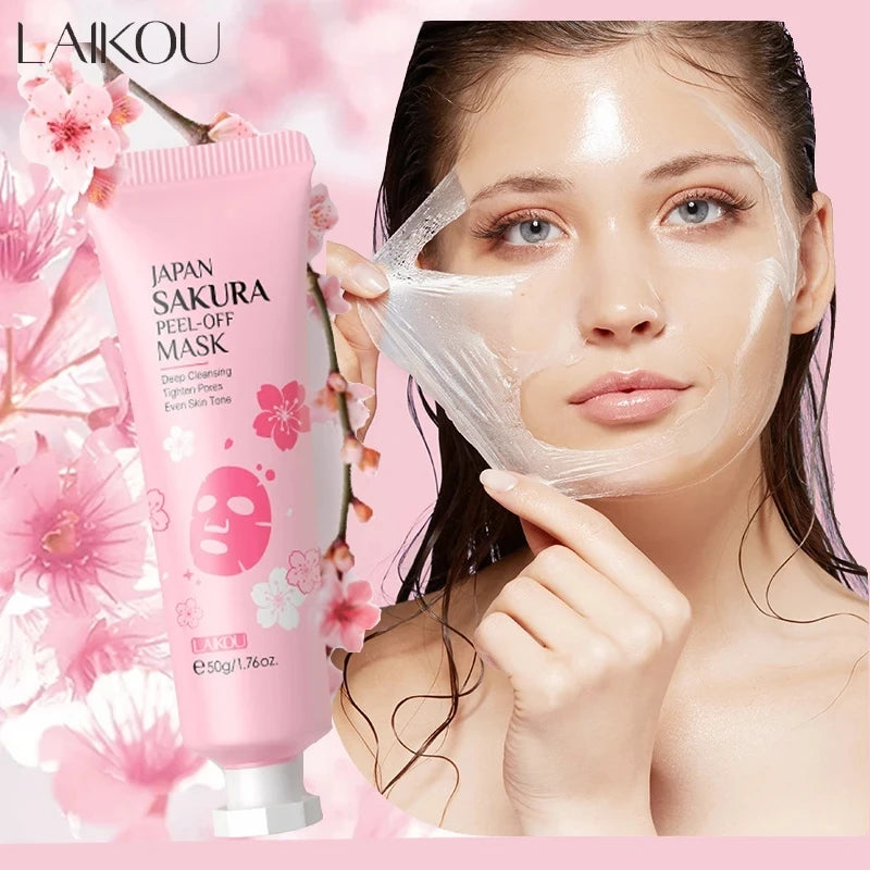 LAIKOU 24K Gold Sakura Peeling Face Mask – Anti-Wrinkle, Whitening & Blackhead Removal (50g)
