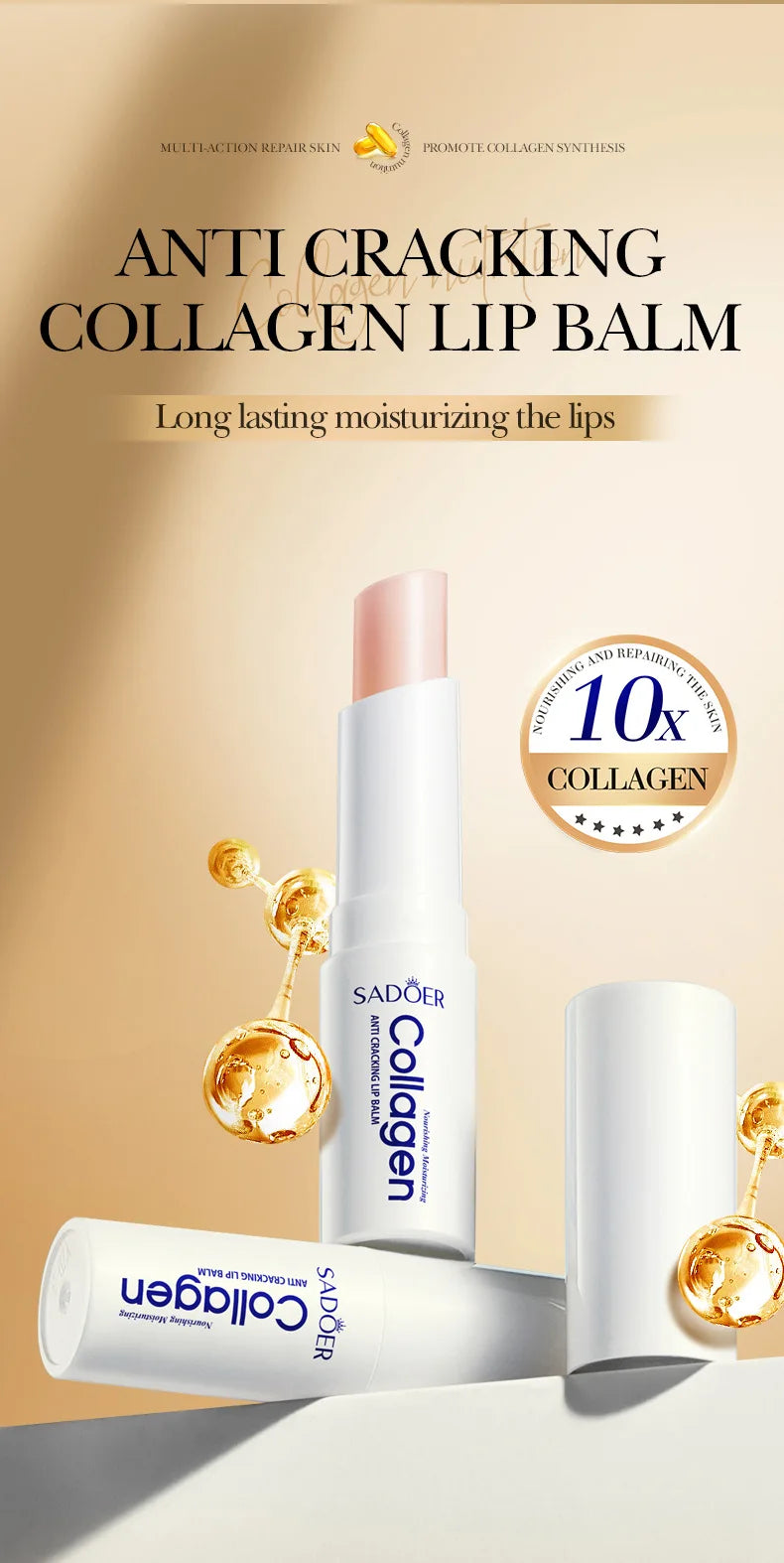 SADOER Collagen Lip Balm ā Moisturizing, Nourishing & Repairing Lip Care