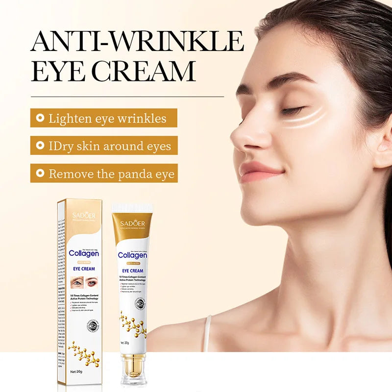 SADOER Collagen Eye Cream – Anti Dark Circles, Puffiness & Firming Moisturizing Eye Treatment (20g)