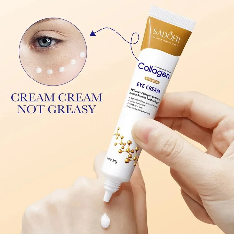 SADOER Collagen Eye Cream – Anti Dark Circles, Puffiness & Firming Moisturizing Eye Treatment (20g)