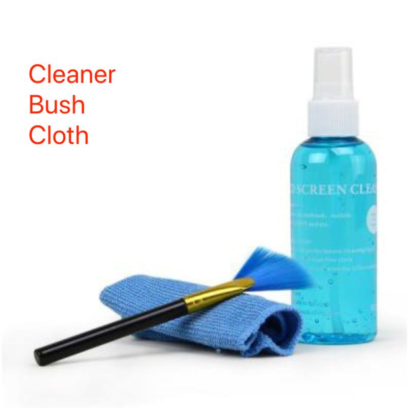 3-in-1 Screen Cleaning Kit β Spray, Microfiber Cloth & Brush