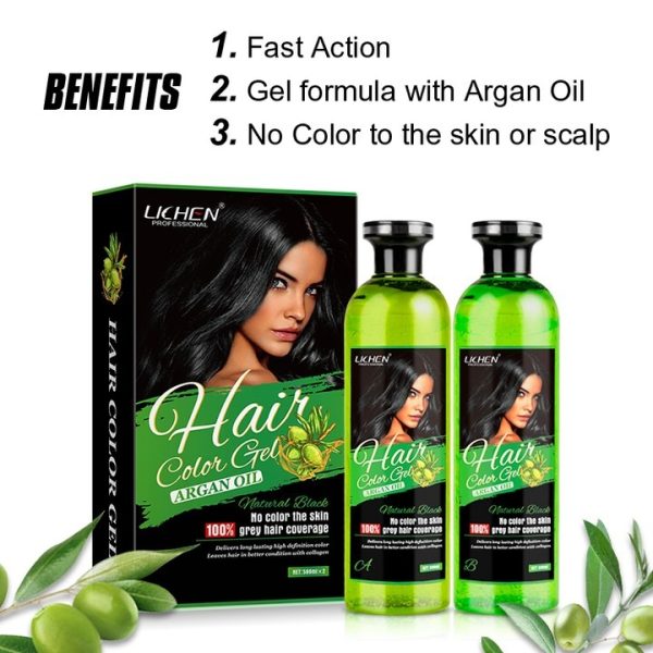 Lichen Professional Hair Color Gel – 500ml | Long-Lasting Black & Dark Brown Shades – Salon-Quality Finish