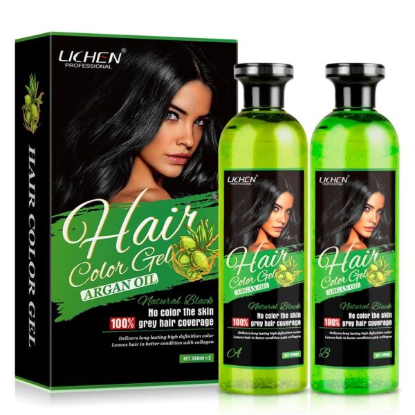 Lichen Professional Hair Color Gel – 500ml | Long-Lasting Black & Dark Brown Shades – Salon-Quality Finish