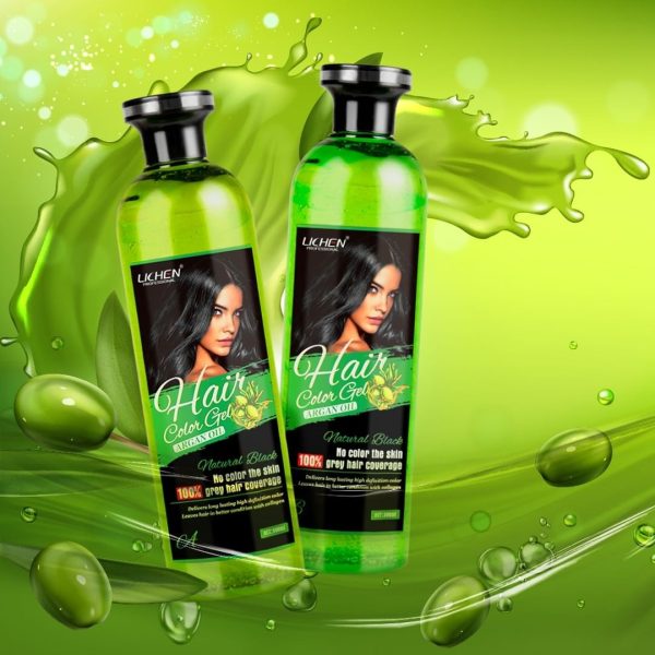 Lichen Professional Hair Color Gel – 500ml | Long-Lasting Black & Dark Brown Shades – Salon-Quality Finish