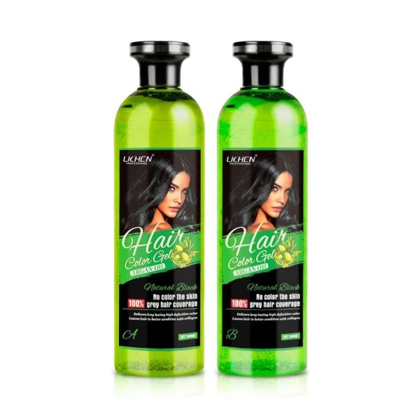 Lichen Professional Hair Color Gel – 500ml | Long-Lasting Black & Dark Brown Shades – Salon-Quality Finish