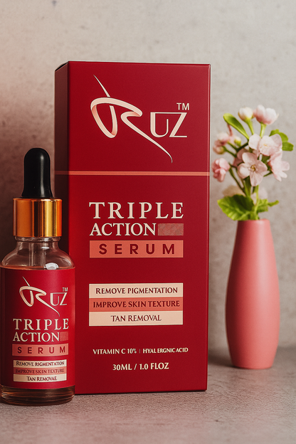 Triple Action Serum by RUZ Cosmetics – Vitamin C + Hyaluronic Acid