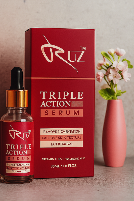 Triple Action Serum by RUZ Cosmetics – Vitamin C + Hyaluronic Acid