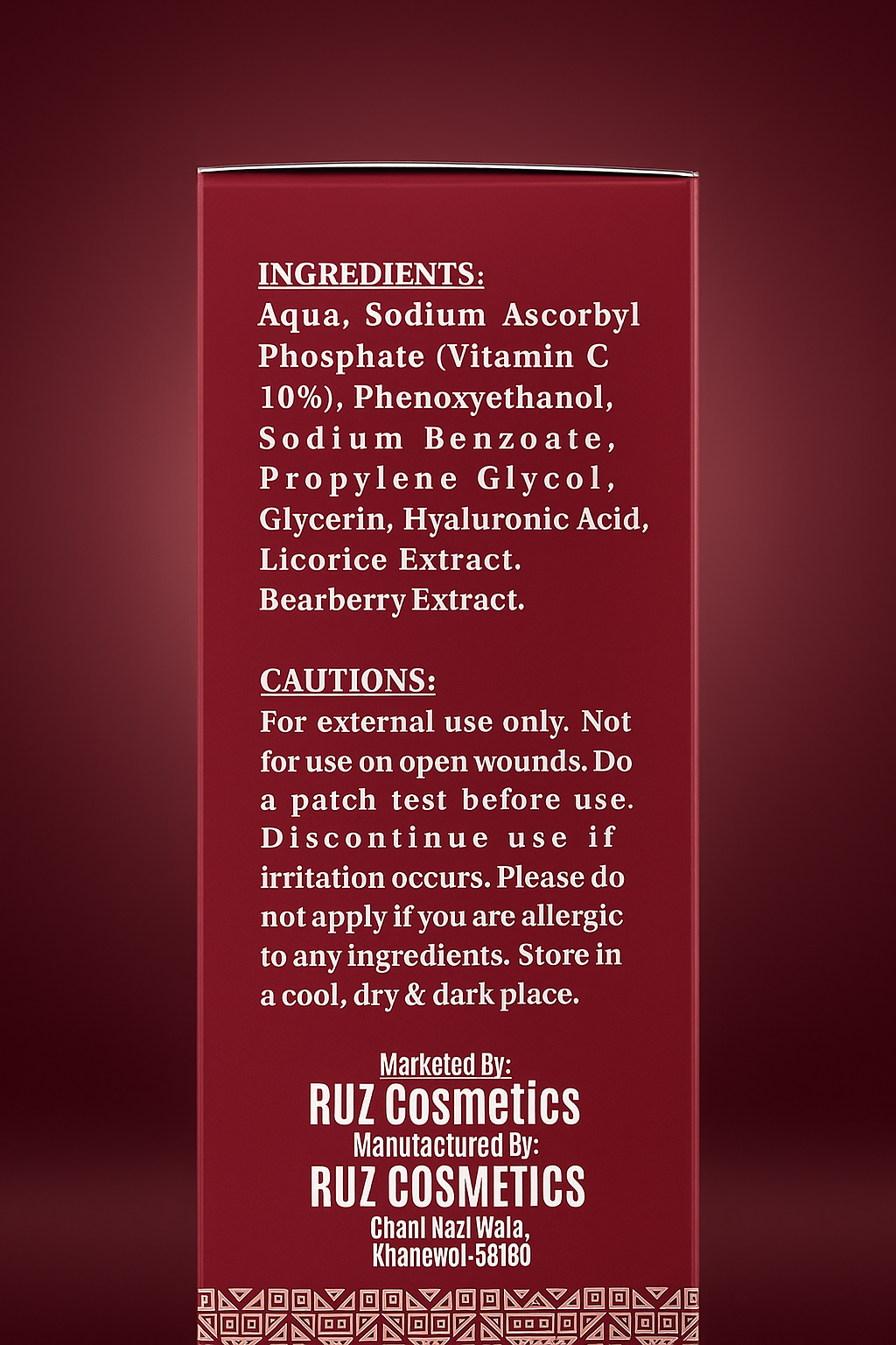Triple Action Serum by RUZ Cosmetics – Vitamin C + Hyaluronic Acid
