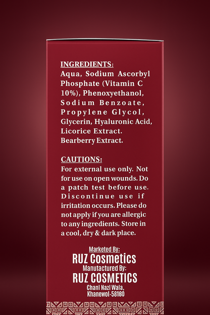 Triple Action Serum by RUZ Cosmetics – Vitamin C + Hyaluronic Acid