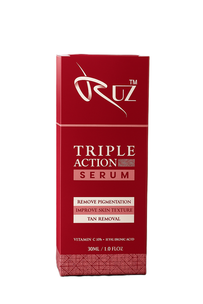 Triple Action Serum by RUZ Cosmetics – Vitamin C + Hyaluronic Acid