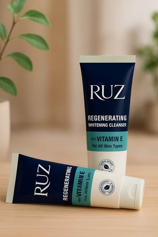RUZ Regenerating Whitening Cleanser with Vitamin E – For All Skin Types (100ml)