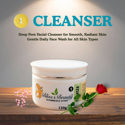 Bliss & Beauty Creamy Cleanser – 130g | Deep Pore Facial Cleanser for Smooth, Radiant Skin | Gentle Daily Face Wash for All Skin Types