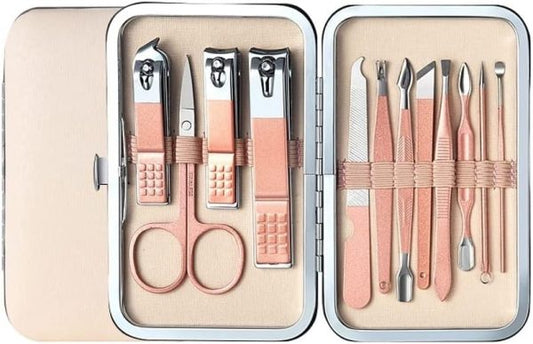 12-Piece Portable Nail Clippers & Beauty Tool Set