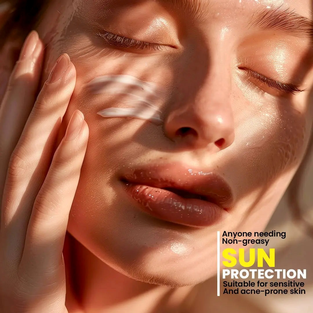 Sun Protection & Moisture Cream SPF 50 – Non-Comedogenic Sunscreen for Sensitive Skin with Aloe Vera, Papaya, Vitamin E & Saffron – 50gm