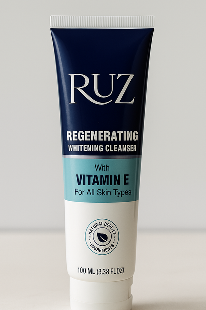 RUZ Regenerating Whitening Cleanser with Vitamin E – For All Skin Types (100ml)