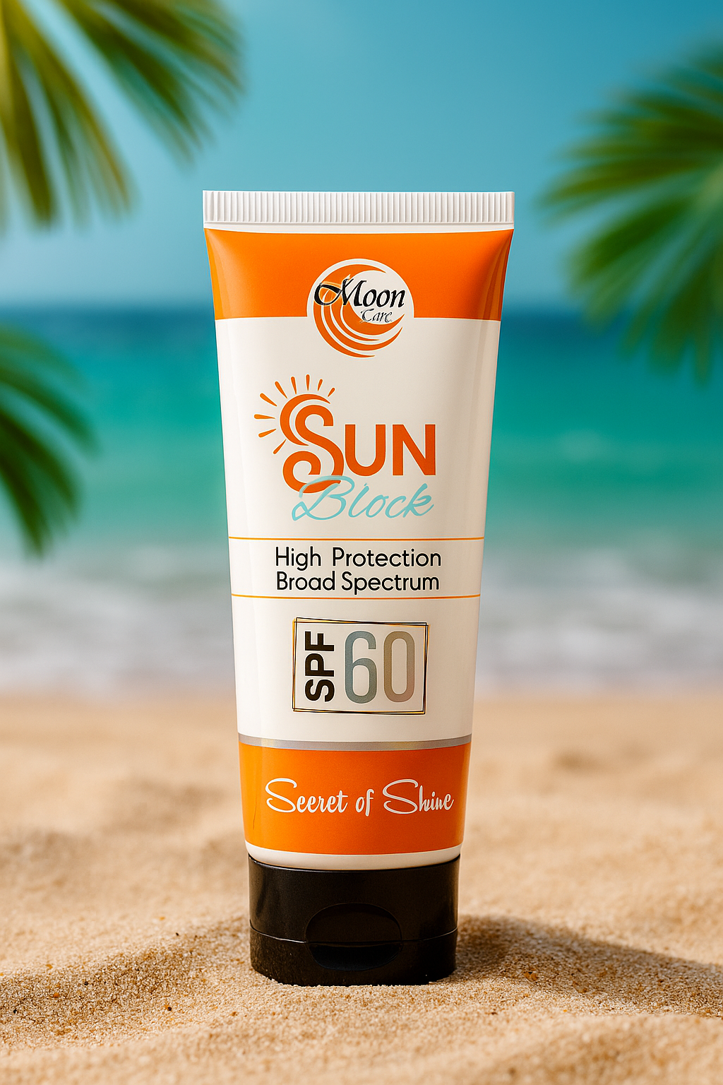 Moon Touch Sun Block SPF 60 (100ml) – High Protection, Oil-Free & Water Resistant Sunscreen for All Skin Types