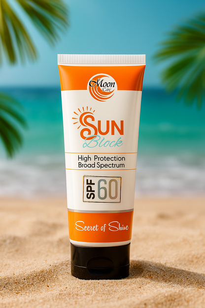 Moon Touch Sun Block SPF 60 (100ml) – High Protection, Oil-Free & Water Resistant Sunscreen for All Skin Types