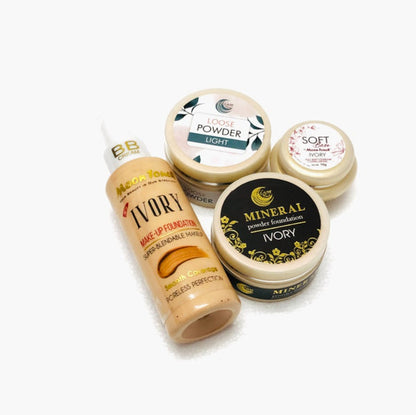 Makeup Bundle (4 in 1) – Premium Bridal & Everyday Makeup Kit | Long-Lasting Foundation, BB Cream, and Loose Powder