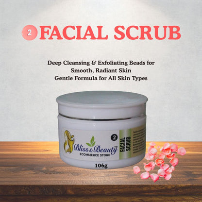 Bliss & Beauty Facial Scrub – 106g | Deep Cleansing & Exfoliating Beads for Smooth, Radiant Skin | Gentle Formula for All Skin Types