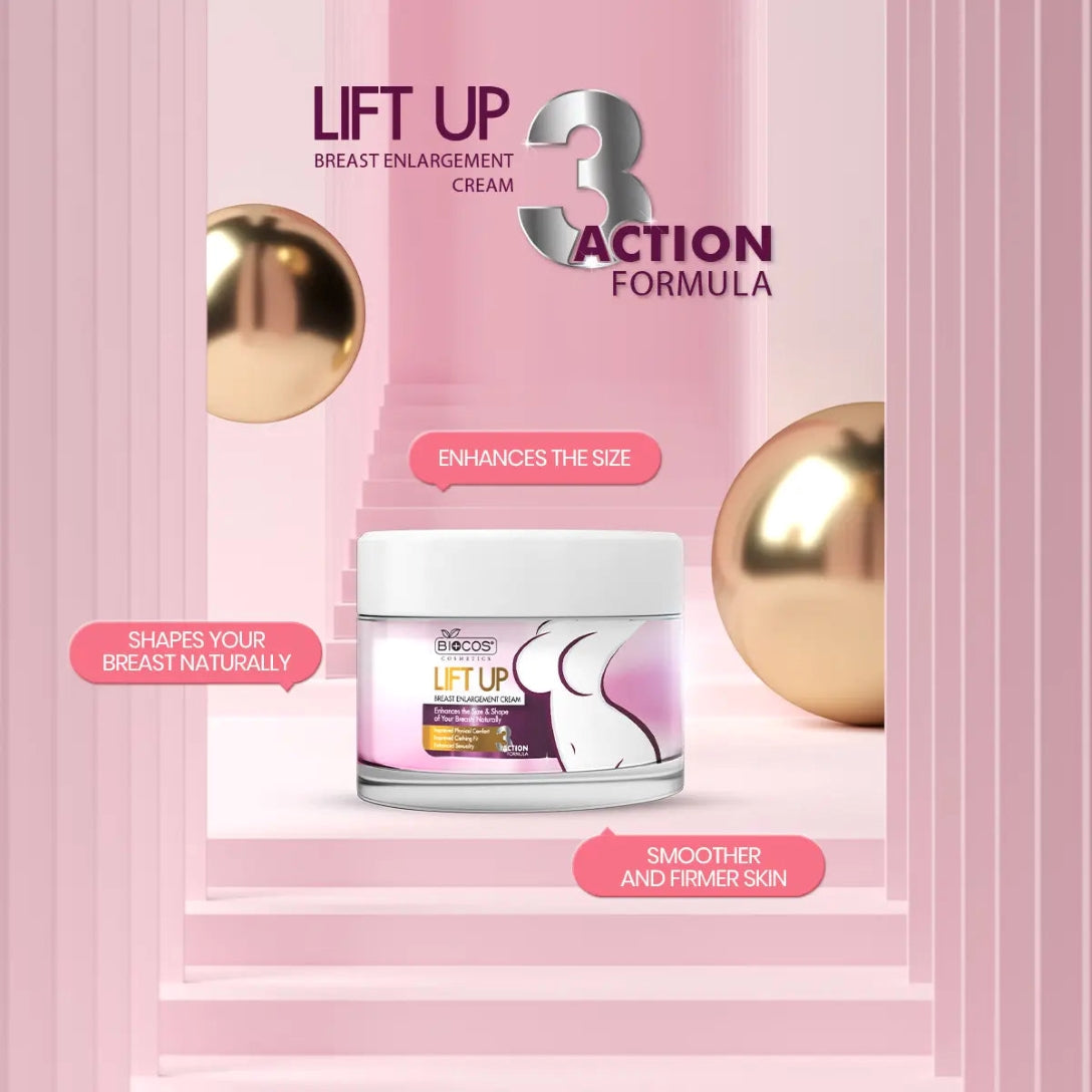 Lift Up Breast Enlargement Cream 44gm – Natural Firming & Lifting with Shea Butter, Almond Oil, Hyaluronic Acid & Vitamin E