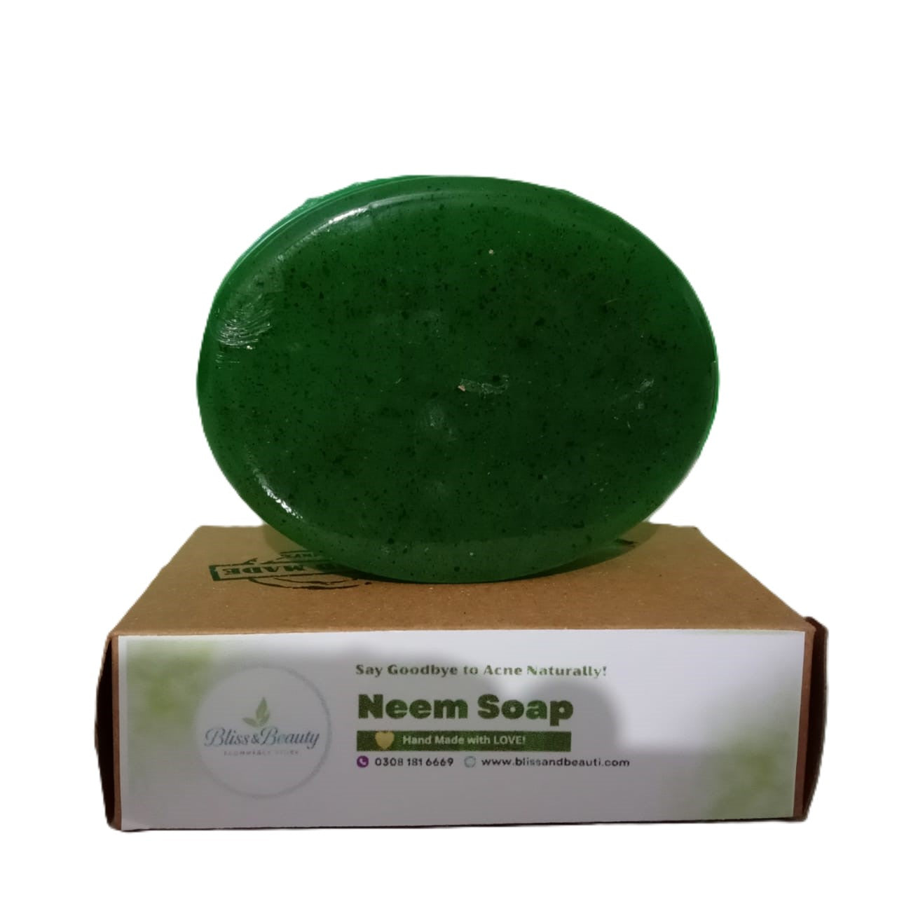Neem & Tea Tree Anti-Acne Soap with Moringa & Vitamin E – Purifying & Skin-Calming Formula – 100g