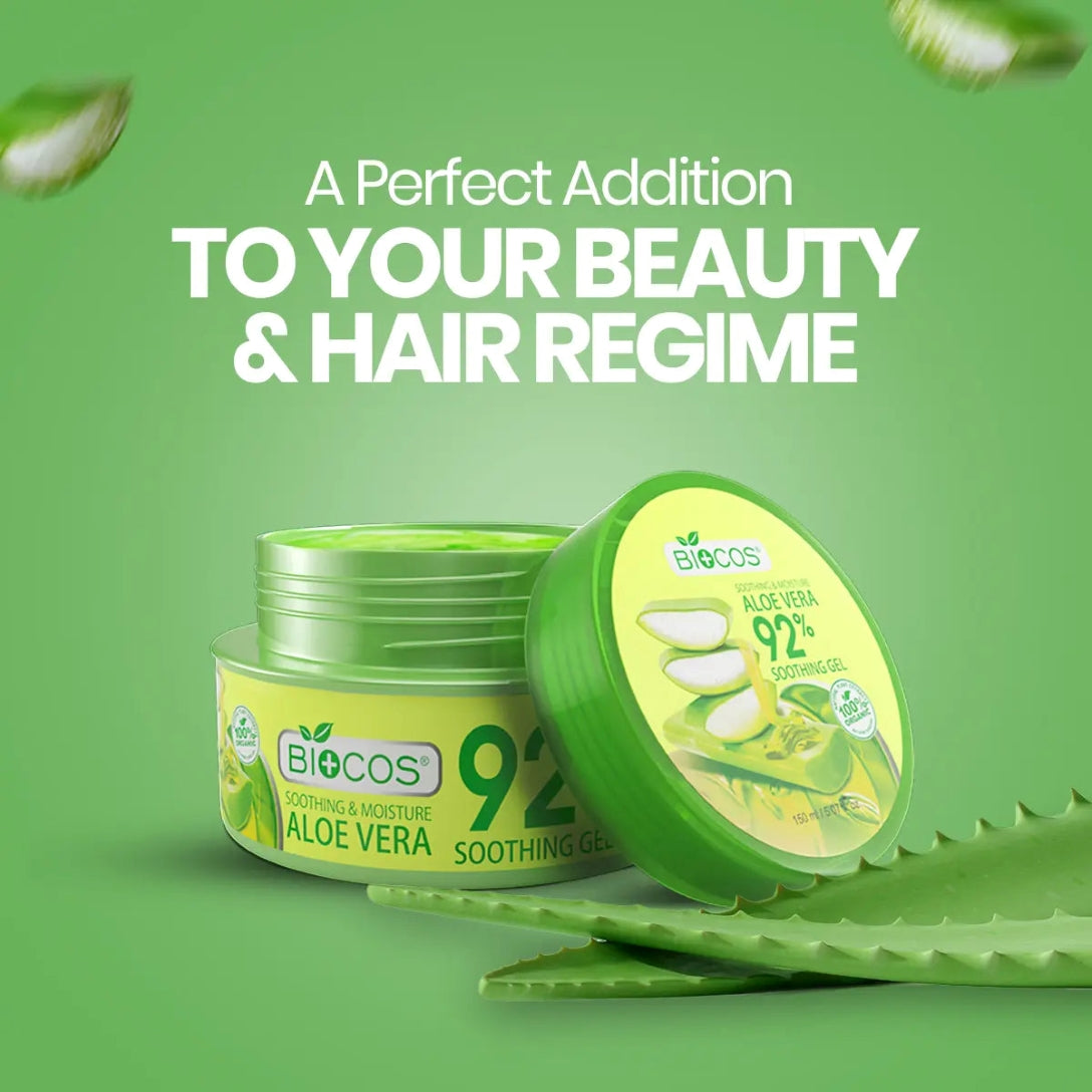 Aloe Vera Soothing Gel 92% – Hydrating, Calming & Healing Gel for Burns, Scrapes & Irritated Skin – 120gm