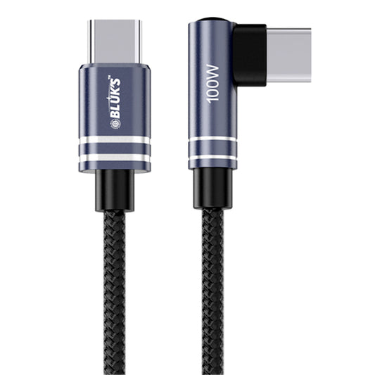 BLUK’S BX-463 100W Type-C to Type-C Fast Charging Cable – Elbow Design