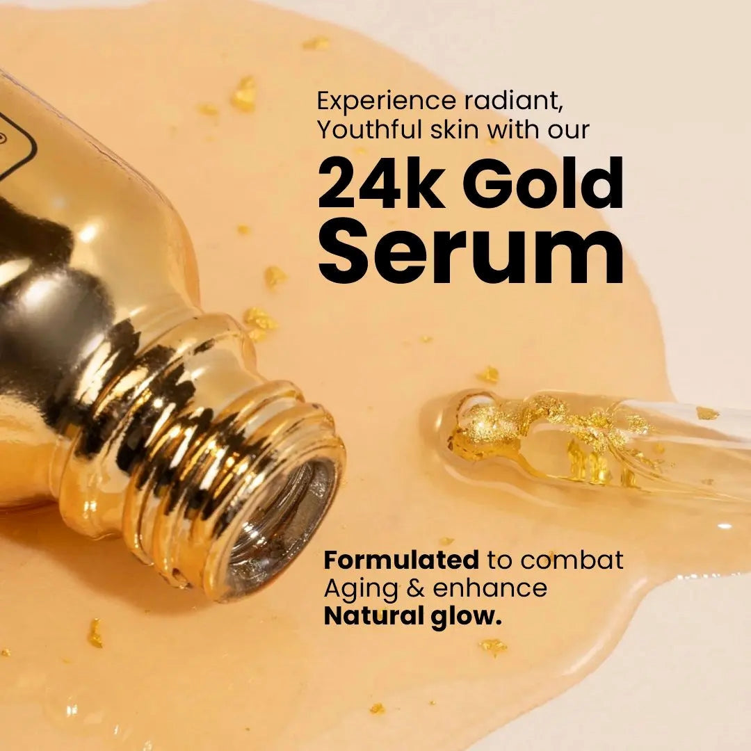 24K Gold Serum 15ml – Anti-Aging & Whitening with Rosehip, Pumpkin Seed & Argan Oils | Reduces Wrinkles, Restores Elasticity & Promotes Radiance