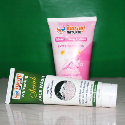 iWay Whitening Scrub Face Wash + Moisturizing Lotion – Glow Skin with 15% OFF