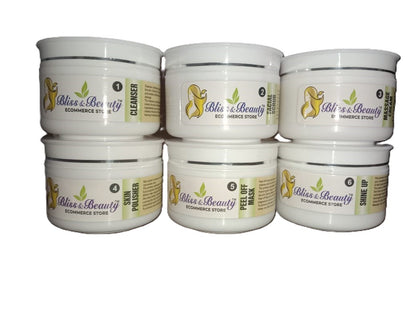 Bliss & Beauty 6-Step Facial Kit – Advanced Whitening & Shine Formula | Complete Facial Care for Bright, Glowing Skin (0.8 kg)