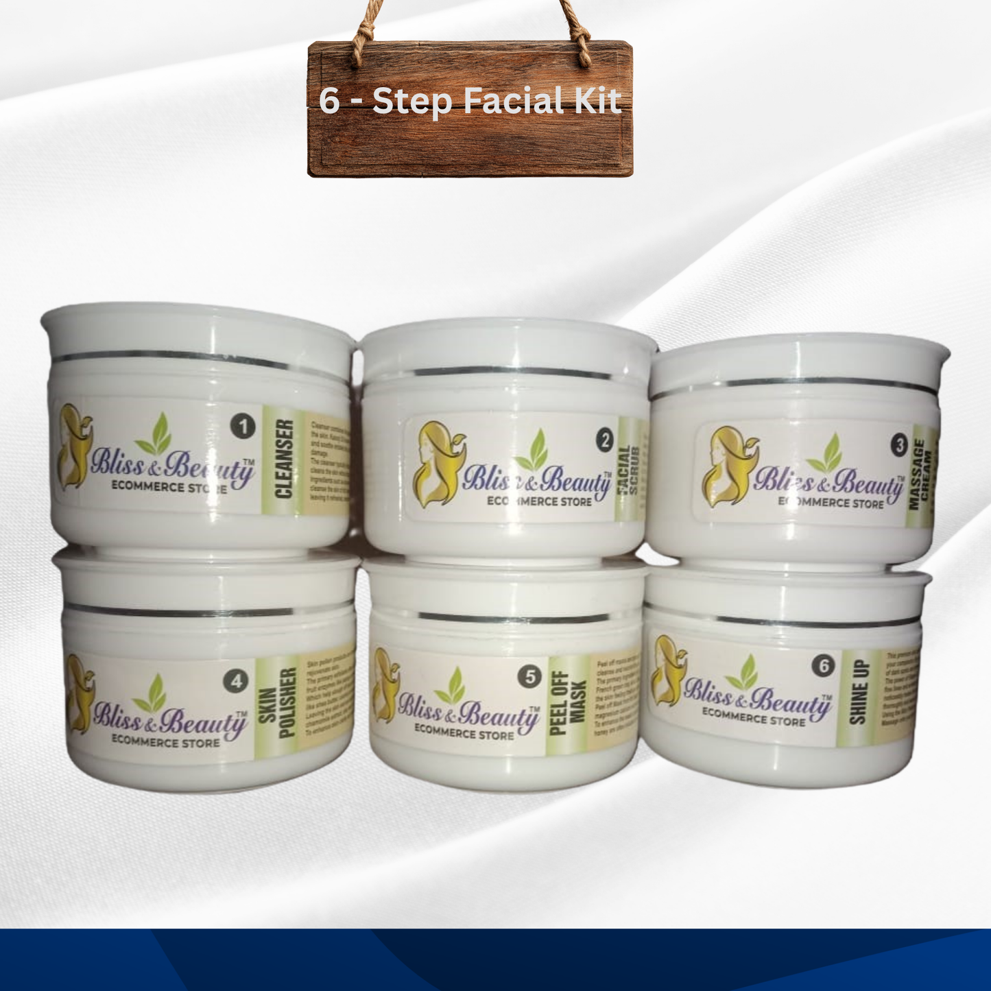 Bliss & Beauty 6-Step Facial Kit – Advanced Whitening & Shine Formula | Complete Facial Care for Bright, Glowing Skin (0.8 kg)