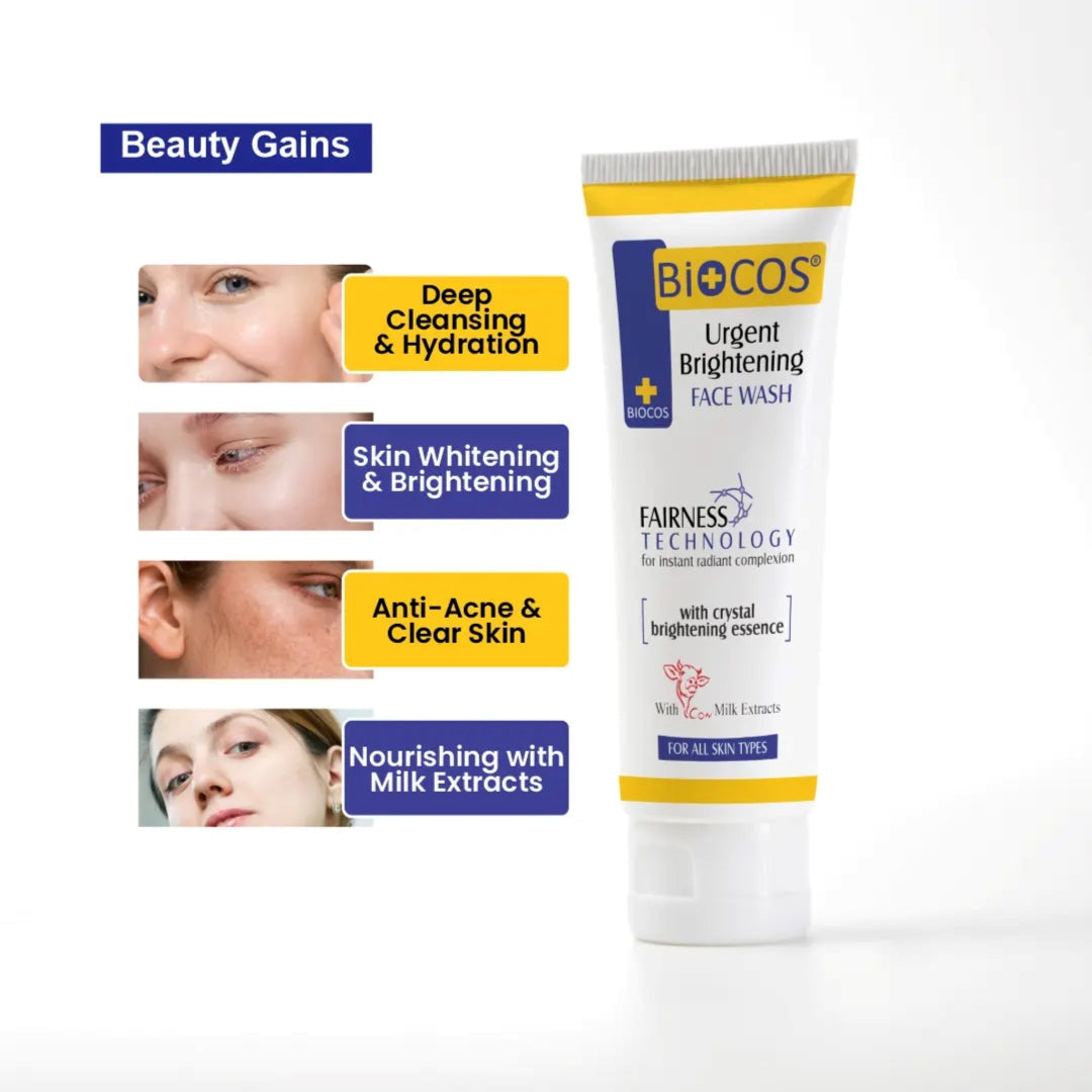 Whitening Face Wash with Milk Extracts & Vitamin E – Deep Cleansing, Brightening & Hydrating Formula – 70ml