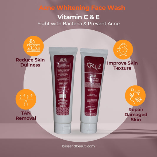 RUZ Acne Whitening Face Wash 100ml | Fight Acne & Improve Skin Texture