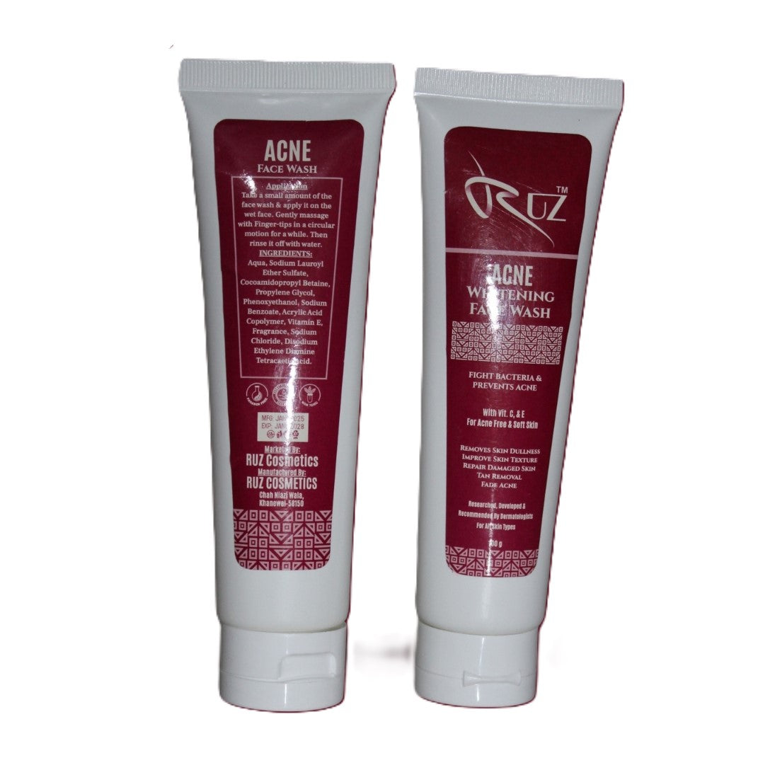 RUZ Acne Whitening Face Wash 100ml | Fight Acne & Improve Skin Texture