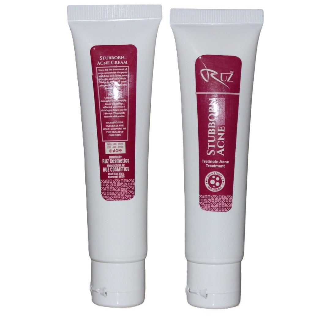 RUZ Acne Cream 30ml | Stubborn Acne Treatment with Tretinoin & Skin Repair
