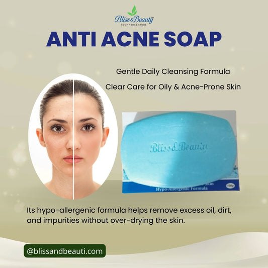 6× Bliss & Beauty Anti Acne Soap 100g + 2× Anti-Dandruff Shampoo 200ml | Hypo-Allergic Skincare & Scalp Care Combo (10% OFF)