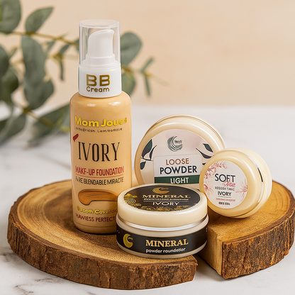 Makeup Bundle (4 in 1) – Premium Bridal & Everyday Makeup Kit | Long-Lasting Foundation, BB Cream, and Loose Powder