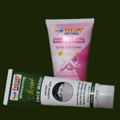 iWay Whitening Scrub Face Wash + Moisturizing Lotion – Glow Skin with 15% OFF