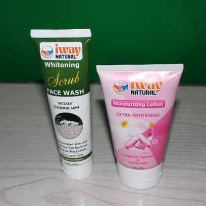 iWay Whitening Scrub Face Wash + Moisturizing Lotion – Glow Skin with 15% OFF