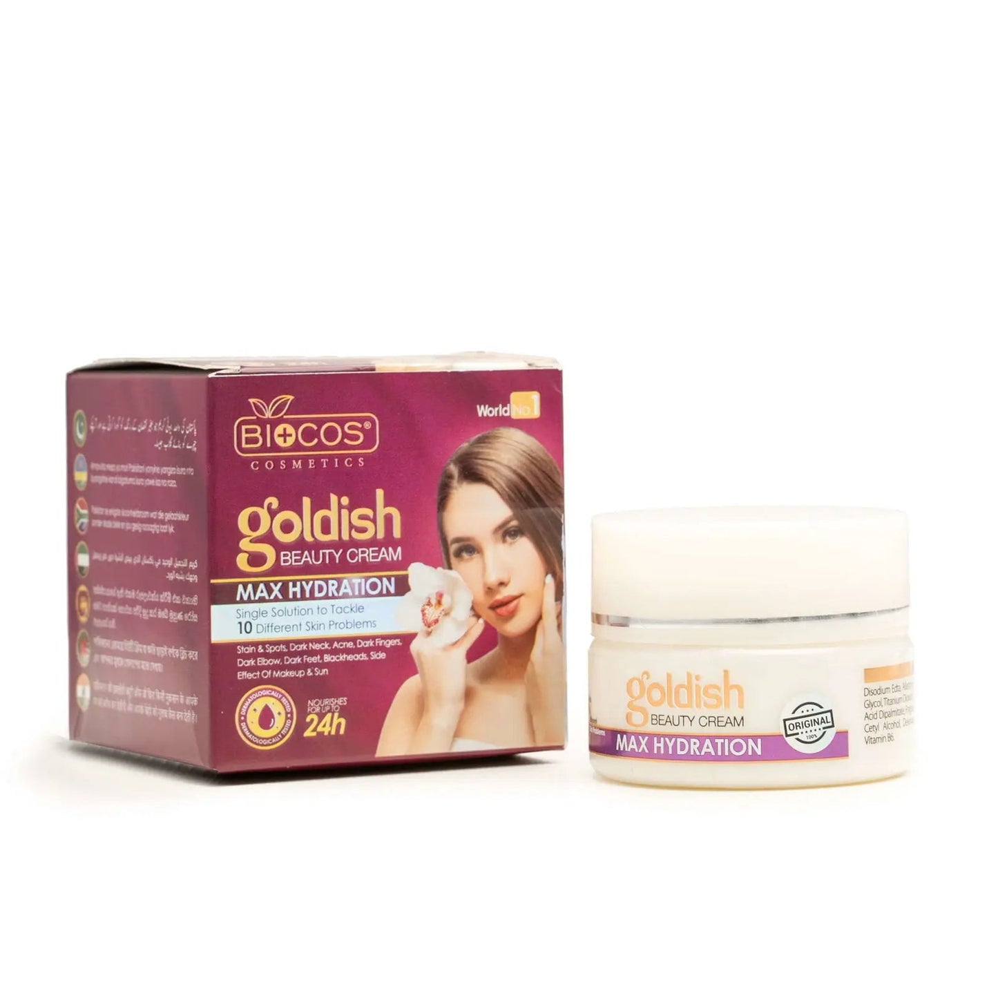 Max Hydration Goldish Beauty Cream 26gm – Anti-Aging, Brightening, Hydrating Formula with Vitamin B6, Arbutin & Zinc Oxide for Dark Spots & Sun Damage