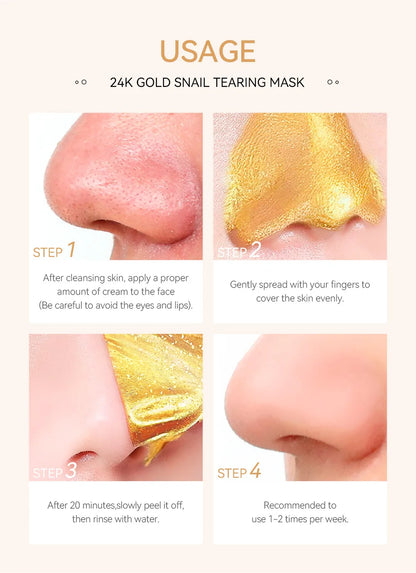 LAIKOU 24K Gold Sakura Peeling Face Mask – Anti-Wrinkle, Whitening & Blackhead Removal (50g)