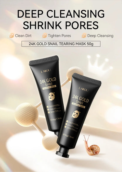 LAIKOU 24K Gold Sakura Peeling Face Mask – Anti-Wrinkle, Whitening & Blackhead Removal (50g)