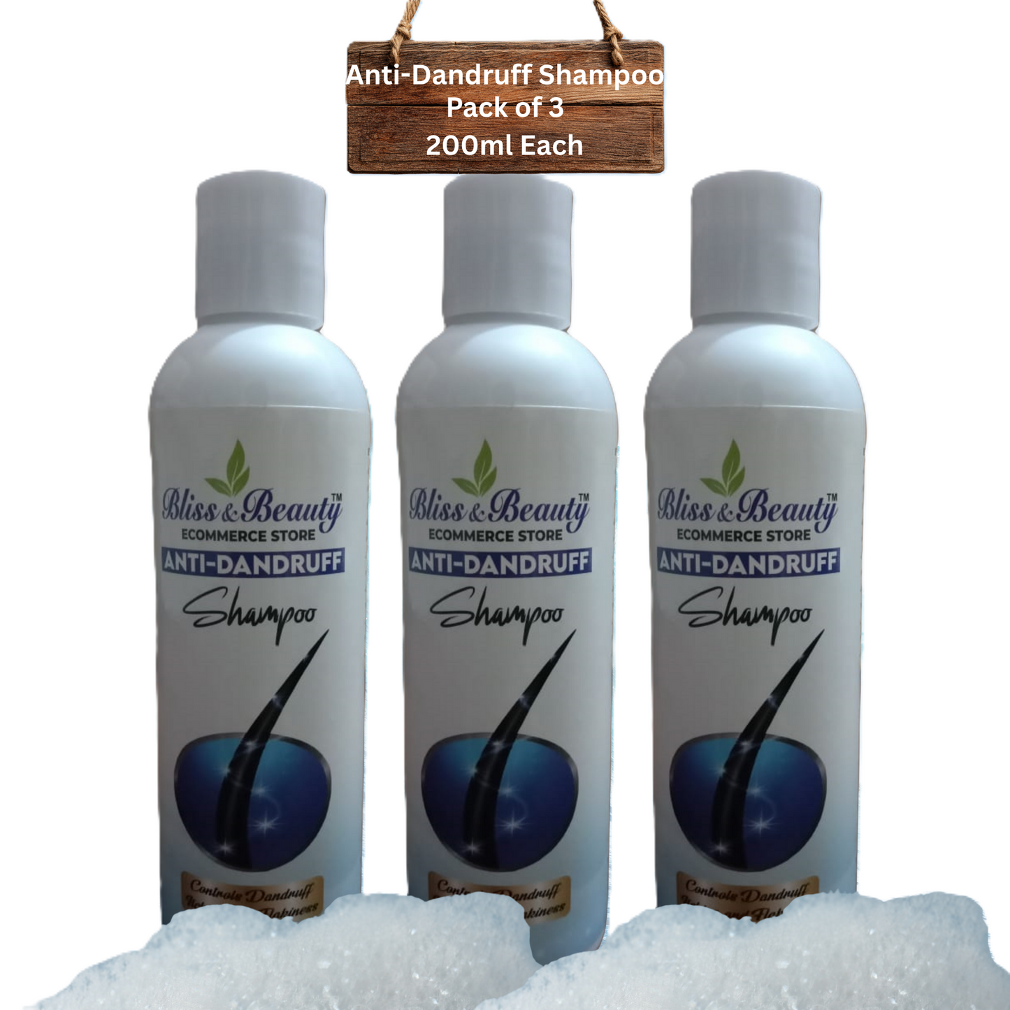 Bliss & Beauty Anti-Dandruff Shampoo Pack of 3 – 200ml Each | Dandruff Control & Nourishing Scalp Care